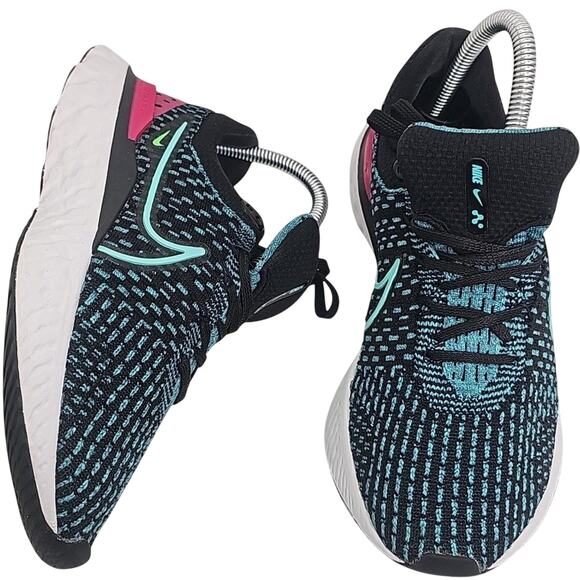 Nike React Infinity Run Flyknit 3 Black Pink Prime Womens 7 Running Shoes - Picture 1 of 7